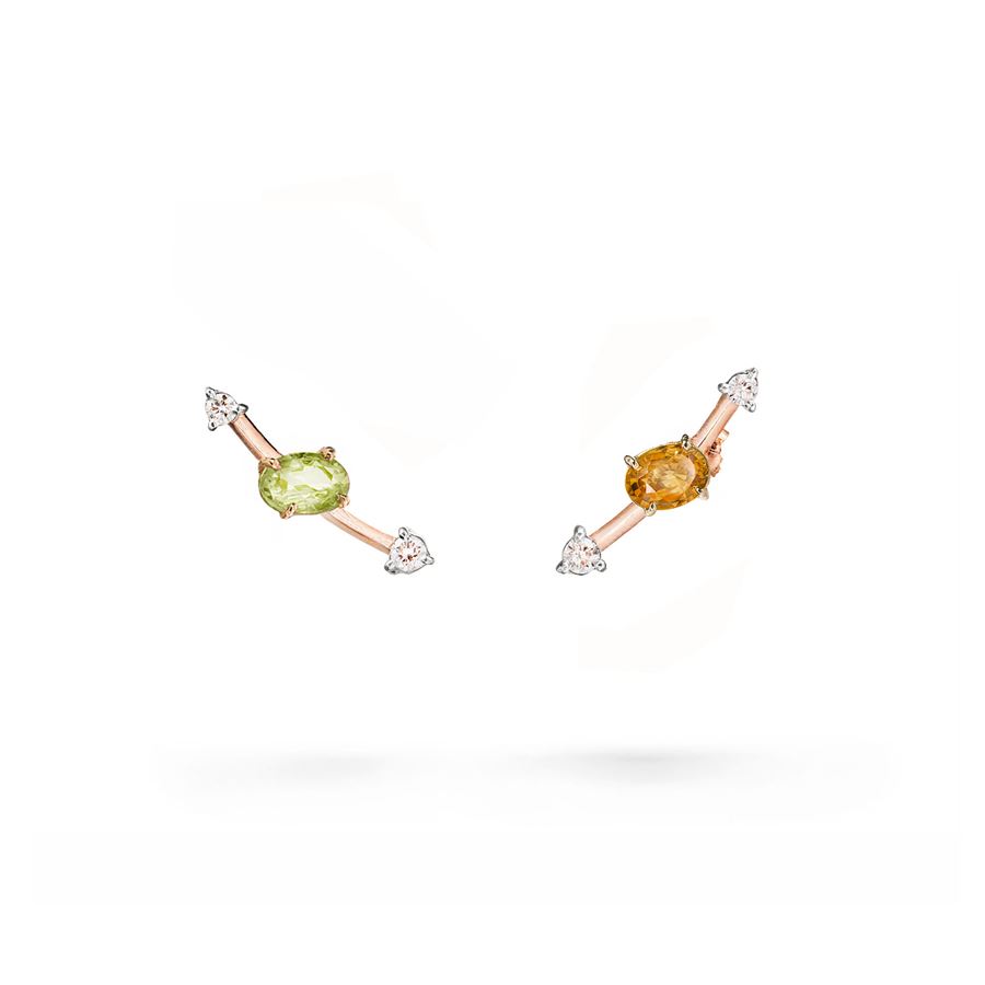 Rose gold 'Lance' earrings with tourmalines BALANCE | OR LANCIA CORvar AU9R TORM CT 0,10